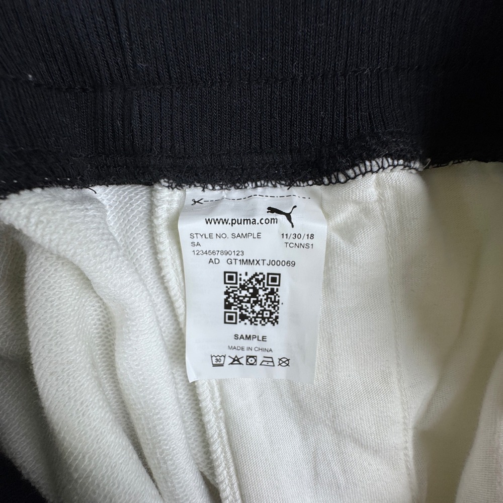 Puma Joggers Mens XL Sweatpants Off White Black Stripe Sample GT1MMXTJ00069 New - Picture 3 of 11